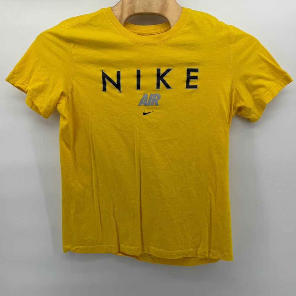 Nike T-Shirt Mens Large Yellow Nike Air Graphic‎ Swoosh Athletic Tee
